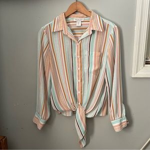 Rachel Zoe Striped Long Sleeve S Blouse